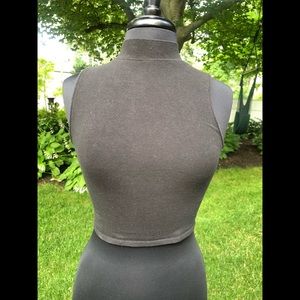 Black high neck crop tank